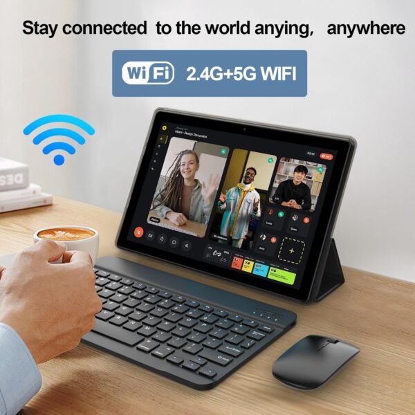 Tablet Android 15, 10 inch 2 in 1 Tablets with Keyboard Mouse Case Stylus, 12GB+64GB+1TB Expand Tablet, 1.8Ghz Quad-core CPU, 1280*800 IPS Touch Screen Computer, 5G Wi-Fi6 BT 5, 6000mAH Battery Tab PC - Image 4