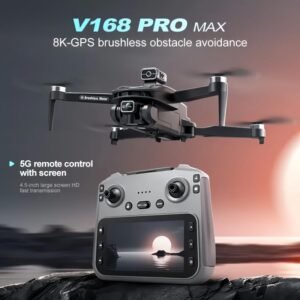 2025 NEW V168 MAX Upgraded Drone with Front 1080P PTZ Camera, GPS Return, Dual Lens, Folding Design, 4.5 Inch Screen RC Quadcopter, Modern Drone Design,Brushless Motor.